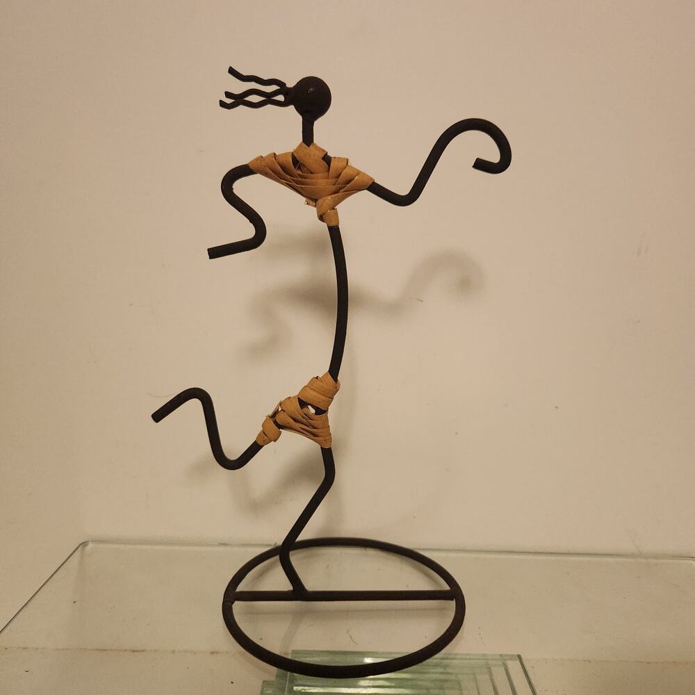 Vintage MCM Abstract Women In Movement Iron & Rattan